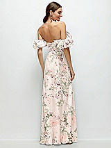 Side View Thumbnail - Blush Garden Dramatic Ruffle Edge Strap Chiffon Maxi Dress