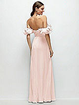 Side View Thumbnail - Blush Dramatic Ruffle Edge Strap Chiffon Maxi Dress