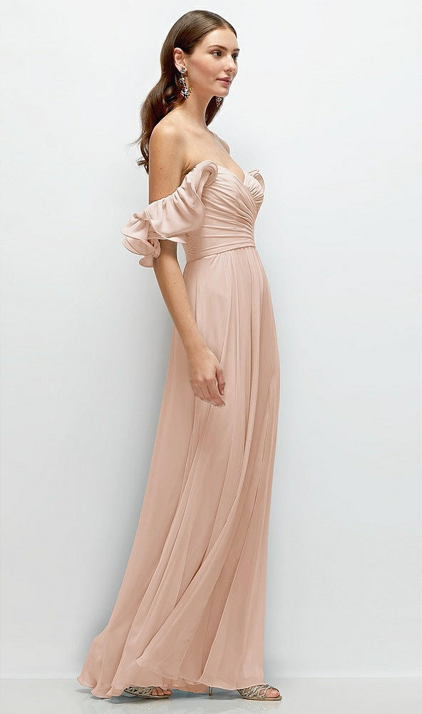 Back View - Cameo Dramatic Ruffle Edge Strap Chiffon Maxi Dress