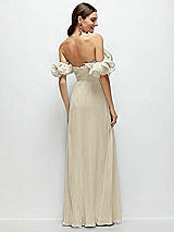 Side View Thumbnail - Champagne Dramatic Ruffle Edge Strap Chiffon Maxi Dress