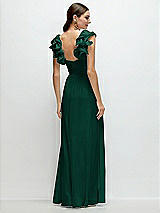 Alt View 2 Thumbnail - Hunter Green Dramatic Ruffle Edge Strap Chiffon Maxi Dress