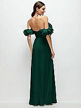 Side View Thumbnail - Hunter Green Dramatic Ruffle Edge Strap Chiffon Maxi Dress