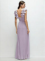 Alt View 2 Thumbnail - Lilac Haze Dramatic Ruffle Edge Strap Chiffon Maxi Dress