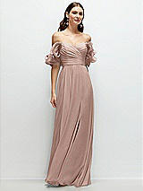 Front View Thumbnail - Neu Nude Dramatic Ruffle Edge Strap Chiffon Maxi Dress