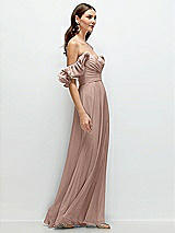 Rear View Thumbnail - Neu Nude Dramatic Ruffle Edge Strap Chiffon Maxi Dress