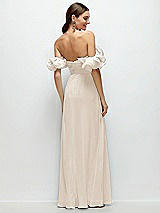 Side View Thumbnail - Oat Dramatic Ruffle Edge Strap Chiffon Maxi Dress