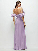 Side View Thumbnail - Pale Purple Dramatic Ruffle Edge Strap Chiffon Maxi Dress