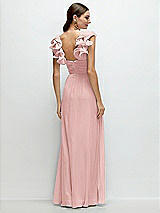 Alt View 2 Thumbnail - Rose Dramatic Ruffle Edge Strap Chiffon Maxi Dress
