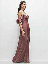Rear View Thumbnail - Rosewood Dramatic Ruffle Edge Strap Chiffon Maxi Dress