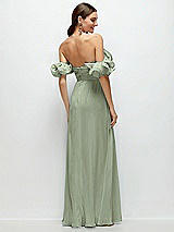 Side View Thumbnail - Sage Dramatic Ruffle Edge Strap Chiffon Maxi Dress