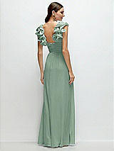 Alt View 2 Thumbnail - Seagrass Dramatic Ruffle Edge Strap Chiffon Maxi Dress