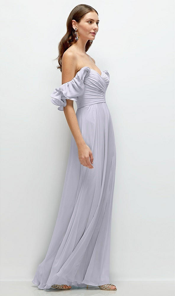 Back View - Silver Dove Dramatic Ruffle Edge Strap Chiffon Maxi Dress