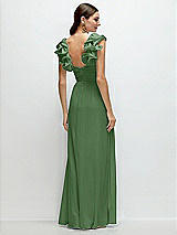 Alt View 2 Thumbnail - Vineyard Green Dramatic Ruffle Edge Strap Chiffon Maxi Dress