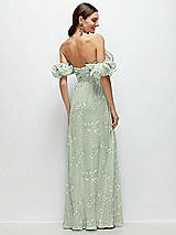 Side View Thumbnail - Vintage Primrose Sage Dramatic Ruffle Edge Strap Chiffon Maxi Dress