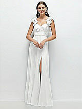 Alt View 1 Thumbnail - White Dramatic Ruffle Edge Strap Chiffon Maxi Dress