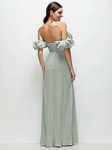 Side View Thumbnail - Willow Green Dramatic Ruffle Edge Strap Chiffon Maxi Dress