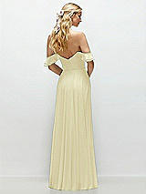 Alt View 3 Thumbnail - Butter Yellow Convertible Ruffle Strap Chiffon Maxi Dress with Full Circle Skirt