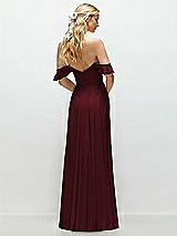 Alt View 3 Thumbnail - Cabernet Convertible Ruffle Strap Chiffon Maxi Dress with Full Circle Skirt