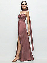 Front View Thumbnail - Rosewood Skinny Chiffon Scarf