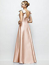 Rear View Thumbnail - Cameo Deep V-Neck Satin Ball Gown with Shoulder Bows