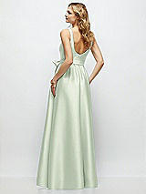 Rear View Thumbnail - Mint Green Scoop-Neck Tank Bodice Maxi Dress with Full Skirt
