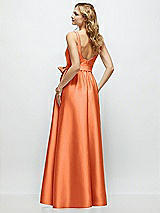 Rear View Thumbnail - Portofino Orange Scoop-Neck Tank Bodice Maxi Dress with Full Skirt