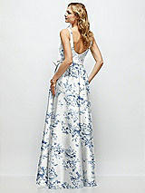 Rear View Thumbnail - Cottage Rose Larkspur Floral Scoop-Neck Tank Bodice Maxi Dress with Full Skirt