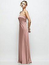 Side View Thumbnail - Neu Nude Strapless A-Line Stretch Satin Maxi Dress