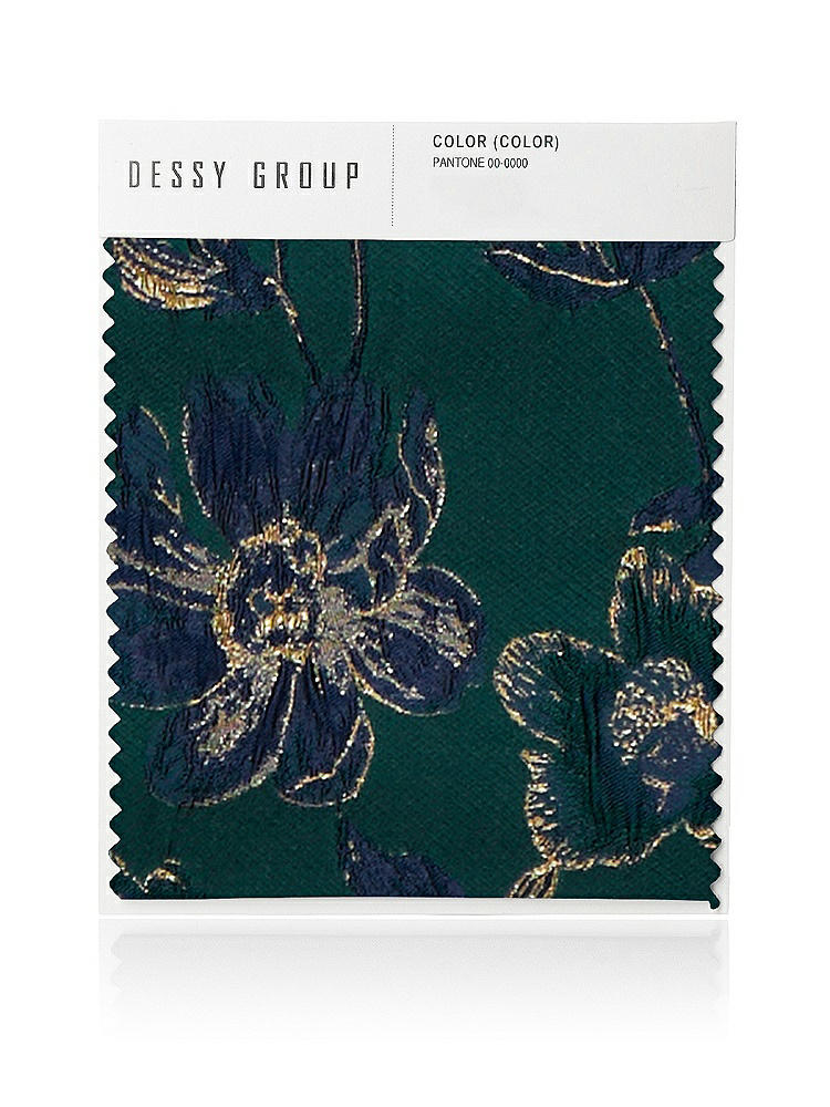 Front View - Evergreen Floral Oscar Metallic Floral Jacquard Swatches