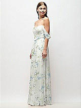 Side View Thumbnail - Bleu Garden Off-the-Shoulder Basque Corset Floral Chiffon Maxi Dress