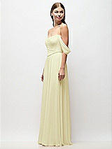 Side View Thumbnail - Butter Yellow Off-the-Shoulder Basque Corset Chiffon Maxi Dress
