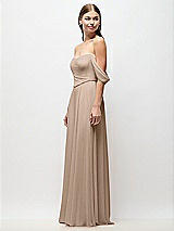Side View Thumbnail - Topaz Off-the-Shoulder Basque Corset Chiffon Maxi Dress