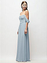 Side View Thumbnail - Mist Off-the-Shoulder Basque Corset Chiffon Maxi Dress
