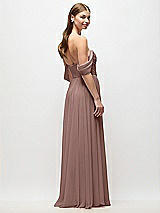 Rear View Thumbnail - Sienna Off-the-Shoulder Basque Corset Chiffon Maxi Dress