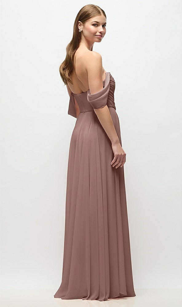 Back View - Sienna Off-the-Shoulder Basque Corset Chiffon Maxi Dress
