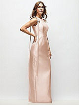 Side View Thumbnail - Cameo Bateau Neck Satin Column Maxi Dress with Exaggerated Tail Bow Straps