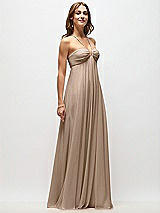 Front View Thumbnail - Topaz Empire Waist Chiffon Halter Maxi Dress with Convertible Spaghetti Straps