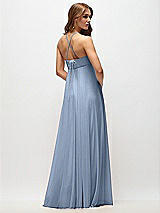 Side View Thumbnail - Cloudy Empire Waist Chiffon Halter Maxi Dress with Convertible Spaghetti Straps