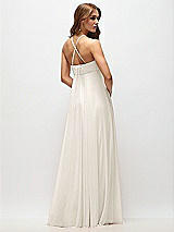 Side View Thumbnail - Ivory Empire Waist Chiffon Halter Maxi Dress with Convertible Spaghetti Straps