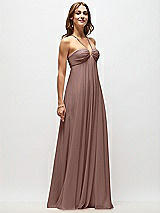 Front View Thumbnail - Sienna Empire Waist Chiffon Halter Maxi Dress with Convertible Spaghetti Straps