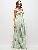 Side View Thumbnail - Vintage Primrose Sage Empire Waist Floral Chiffon Halter Maxi Dress with Convertible Spaghetti Straps