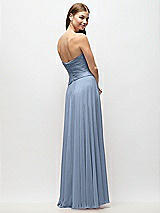 Rear View Thumbnail - Cloudy Strapless Chiffon Maxi Dress with Asymmetrical Ruched Drop Waist