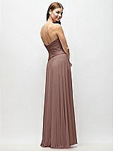 Rear View Thumbnail - Sienna Strapless Chiffon Maxi Dress with Asymmetrical Ruched Drop Waist