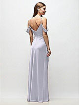 Rear View Thumbnail - Silver Dove Off-the-Shoulder Swag Ruched Side Satin Bias Maxi Dress with Adjustable Spaghetti Straps