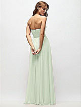 Rear View Thumbnail - Mint Green Strapless Basque Drop Waist Chiffon Maxi Dress with Shirred Skirt 