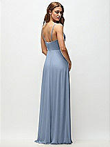 Rear View Thumbnail - Cloudy Wrap Bodice Chiffon Maxi Dress with Adjustable Spaghetti Straps
