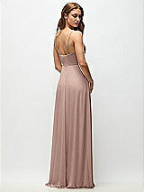 Rear View Thumbnail - Neu Nude Wrap Bodice Chiffon Maxi Dress with Adjustable Spaghetti Straps