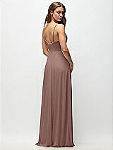 Rear View Thumbnail - Sienna Wrap Bodice Chiffon Maxi Dress with Adjustable Spaghetti Straps