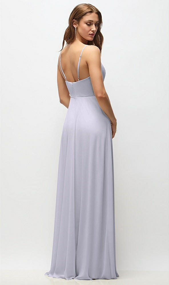 Back View - Silver Dove Wrap Bodice Chiffon Maxi Dress with Adjustable Spaghetti Straps