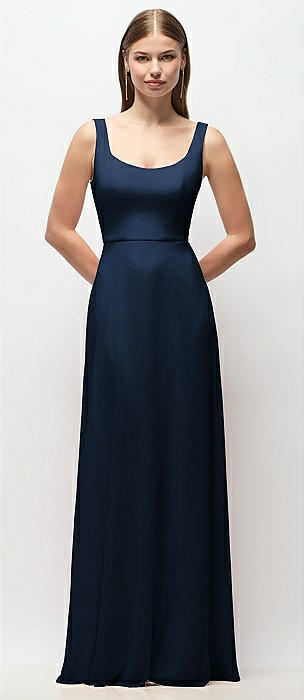 Scoop Neck Tank Strap Chiffon Maxi Dress